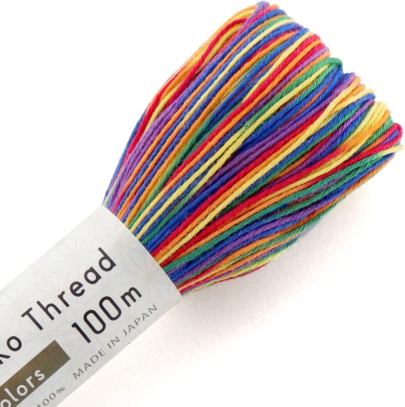 Olympus Thread sashiko Thread 111 yd Cotton Quilting Boro Embroidery (301 Rainbow) - Image 1